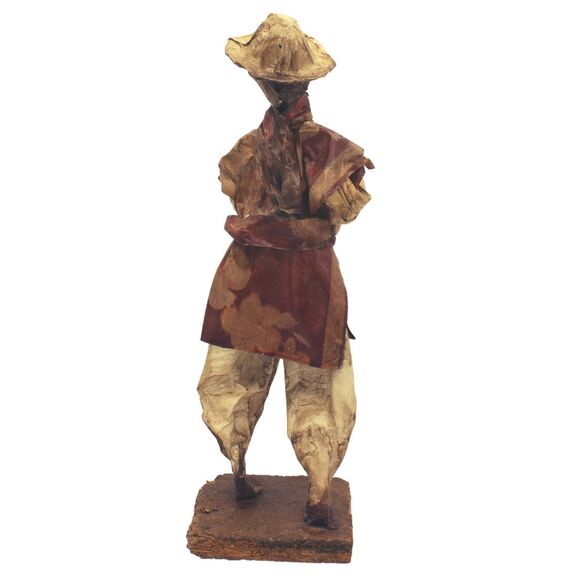 Vintage Mexican Folk Art Handmade Paper Mache Sculpture Man Villager Figurine - Picture 5 of 5